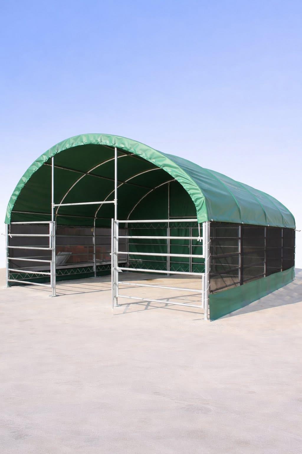 8m x 8m Livestock Shelter (Extra Heavy Duty 900g PVC, Full Cover)