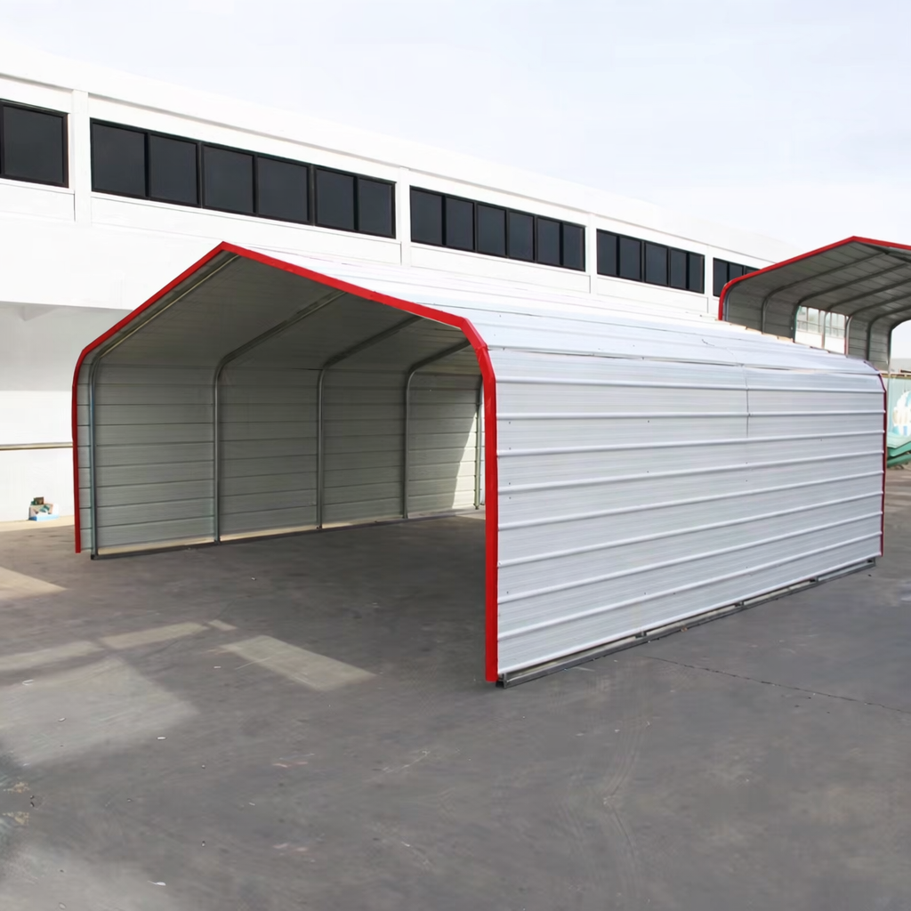 20ft x 20ft Galvanised Steel Carport Ireland – Heavy Duty Industrial Shelter