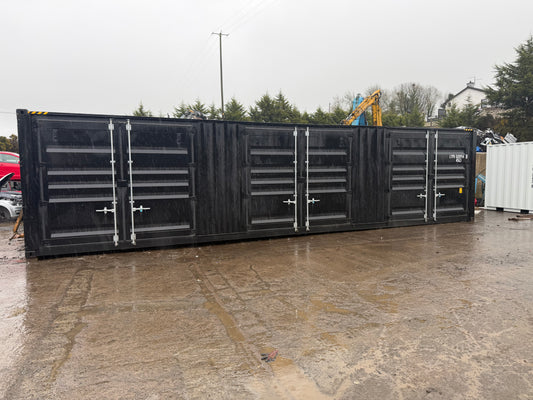 40ft HC Storage Container with 3 Side Opening Doors | High Cube Steel Container Ireland