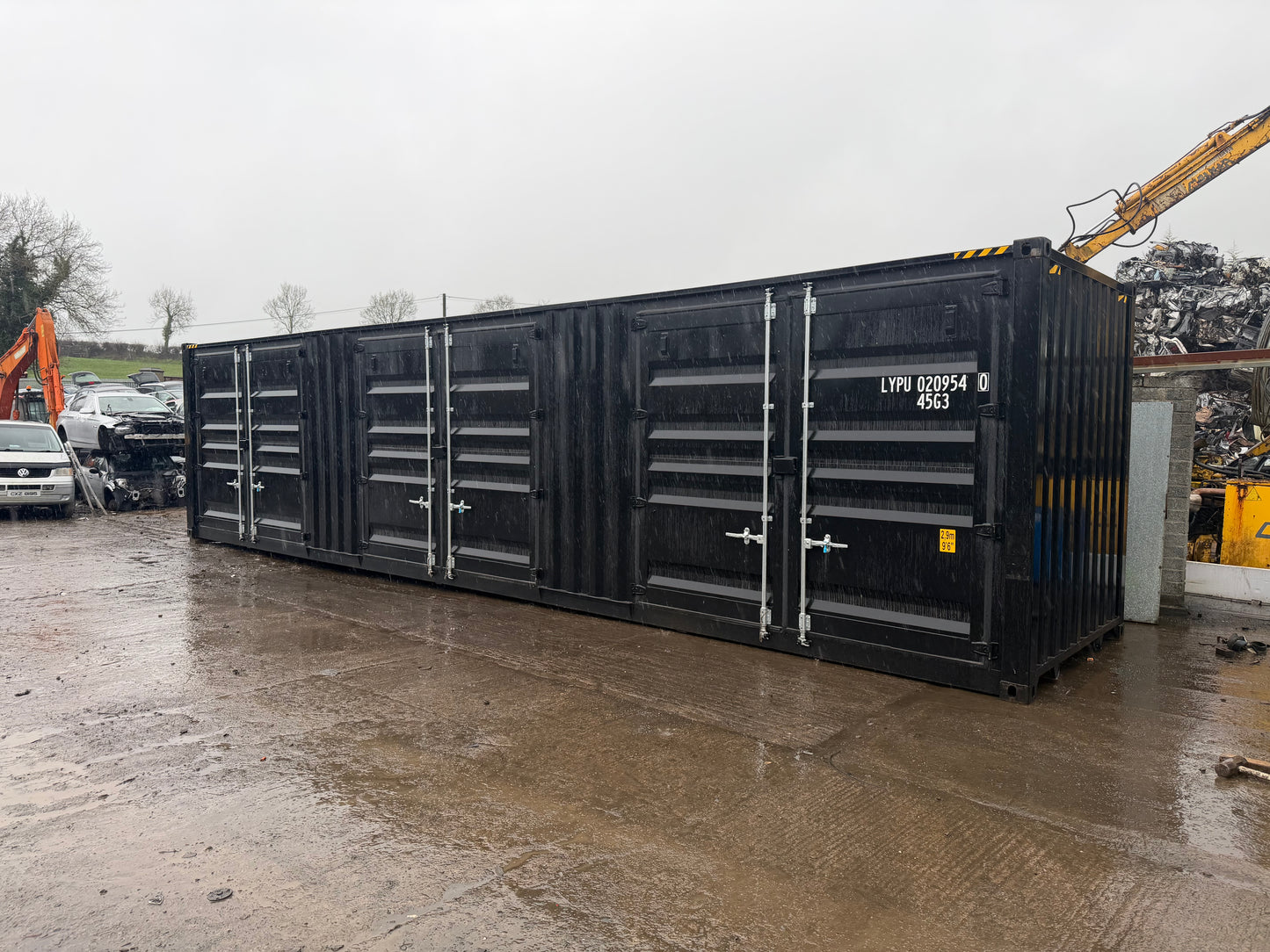 40ft HC Storage Container with 3 Side Opening Doors | High Cube Steel Container Ireland