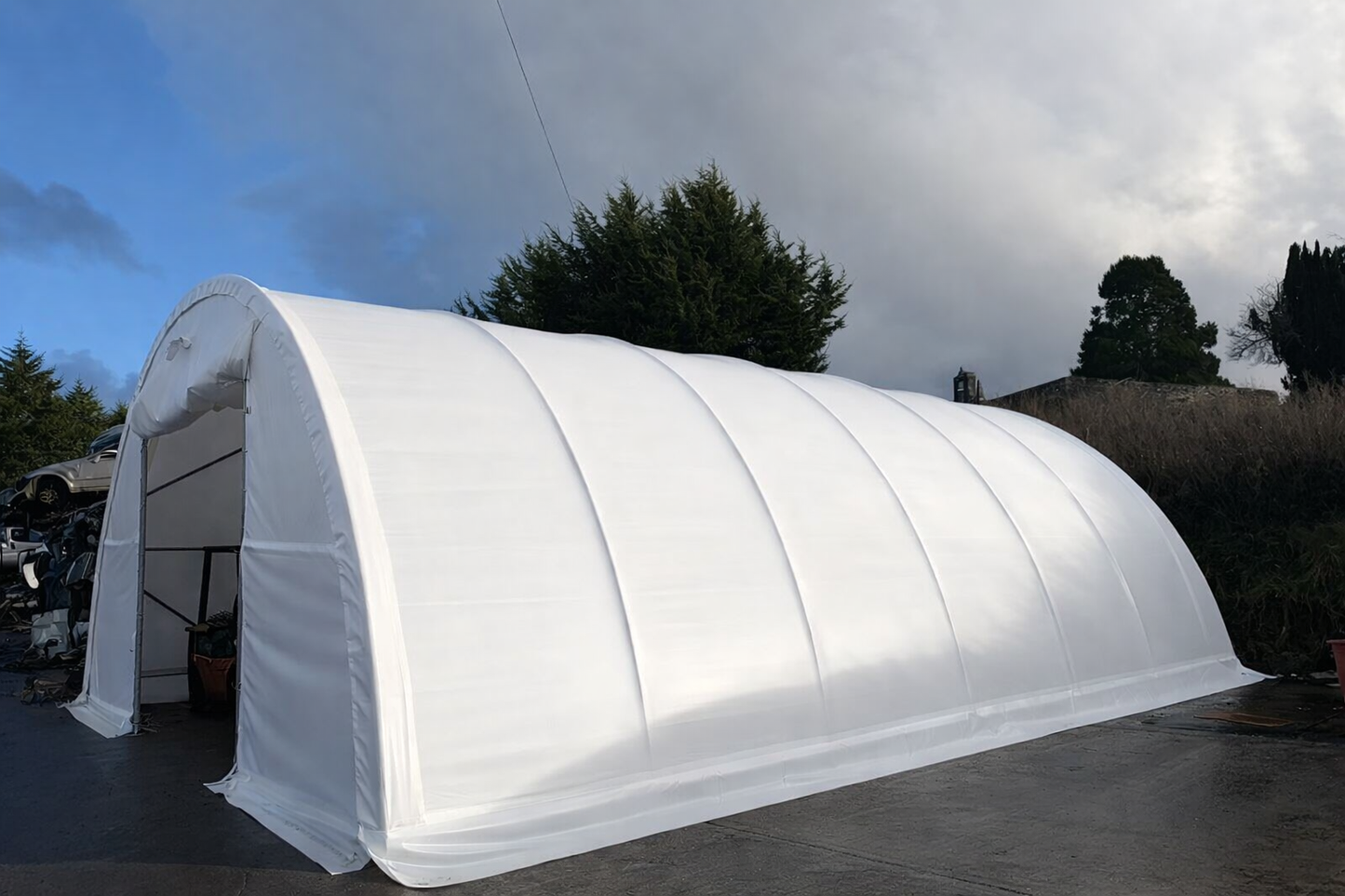30ft x 40ft Heavy Duty Storage Shelter Ireland – Titan 30-40-15R Industrial PVC Shelter