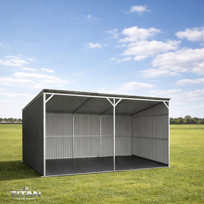 M1220 12 x 20ft Steel Livestock Field Shelter (Galvanised, Open Front)