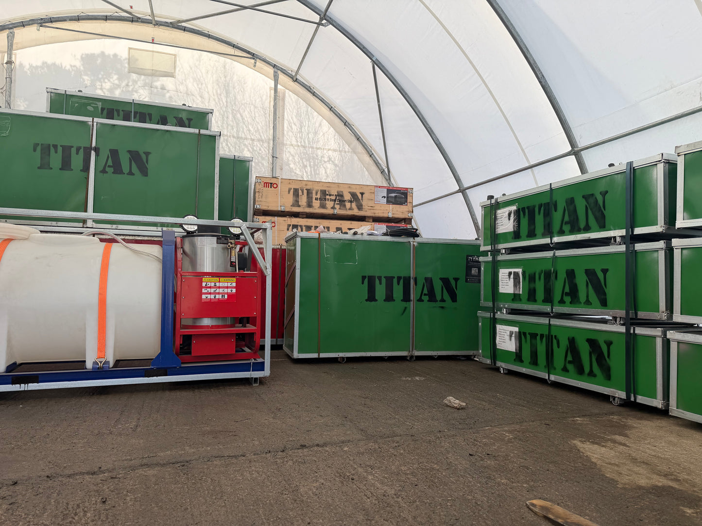 30ft x 40ft Heavy Duty Storage Shelter Ireland – Titan 30-40-15R Industrial PVC Shelter