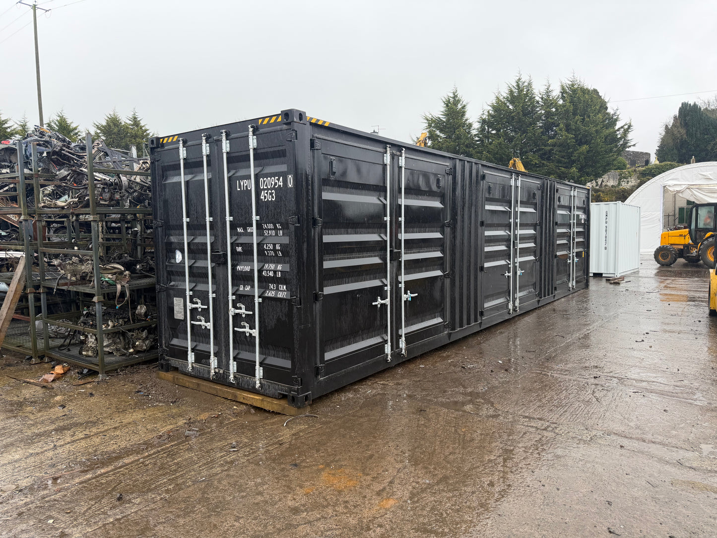 40ft HC Storage Container with 3 Side Opening Doors | High Cube Steel Container Ireland