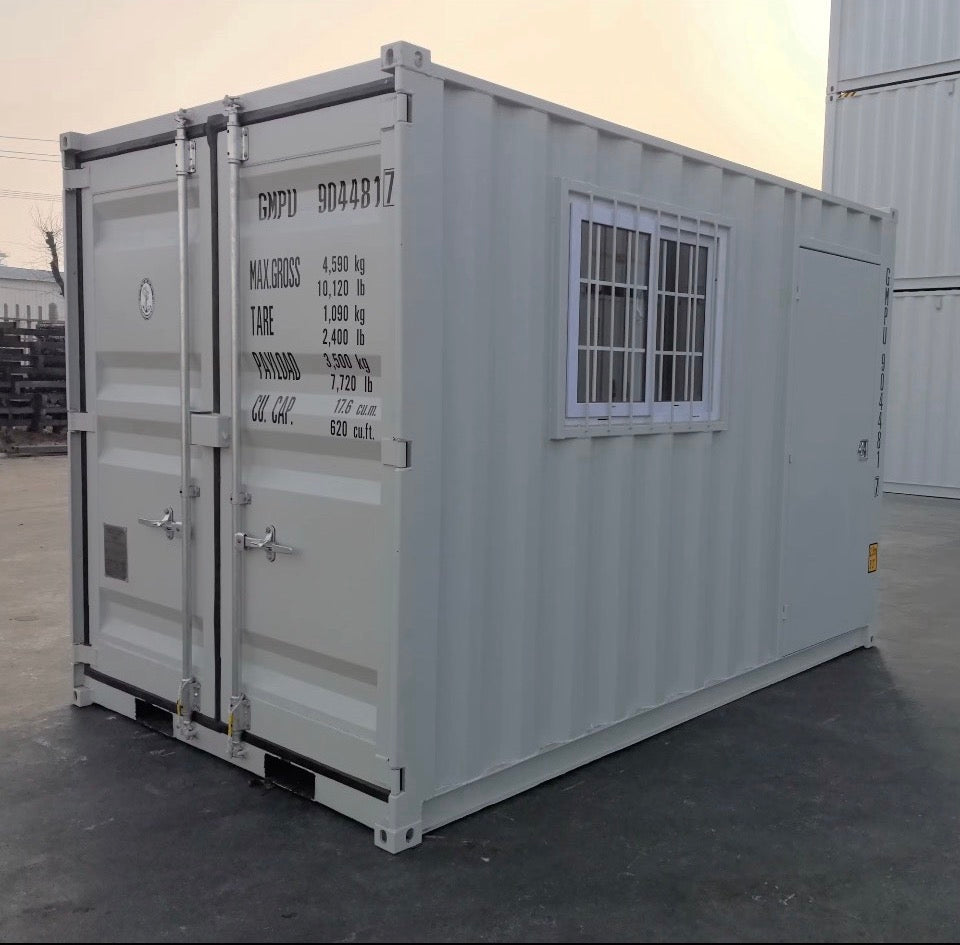 Mini Storage Container Ireland – Steel Site Container with Window & Double Door Access