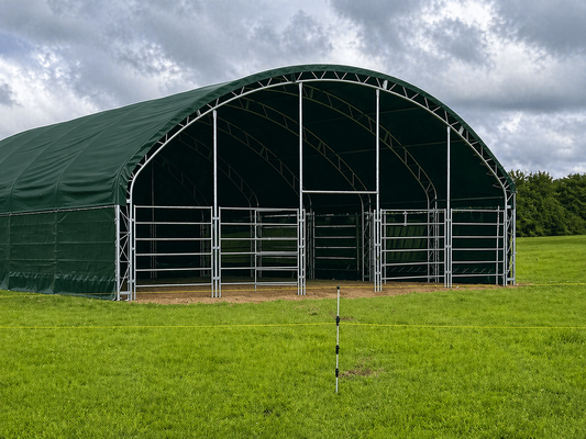 12m x 12m Livestock Shelter (Extra Heavy Duty 900g PVC, Double Trussed)