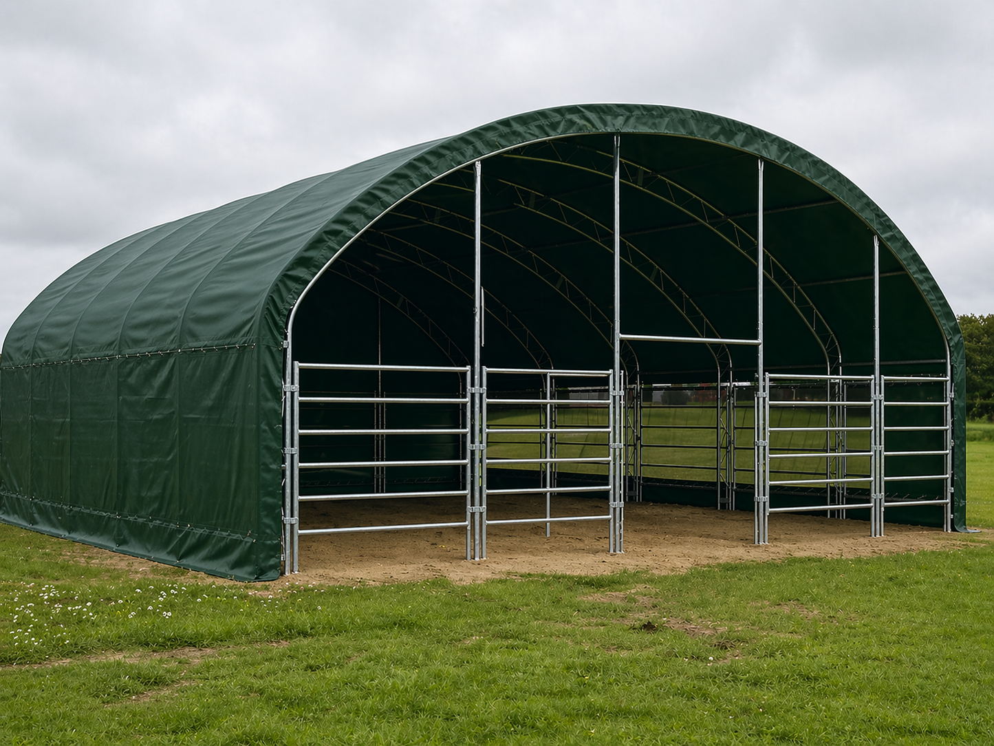 12m x 12m Livestock Shelter (Extra Heavy Duty 900g PVC, Double Trussed)