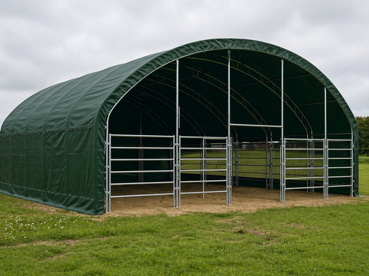 12m x 12m Livestock Shelter (Extra Heavy Duty 900g PVC, Double Trussed)