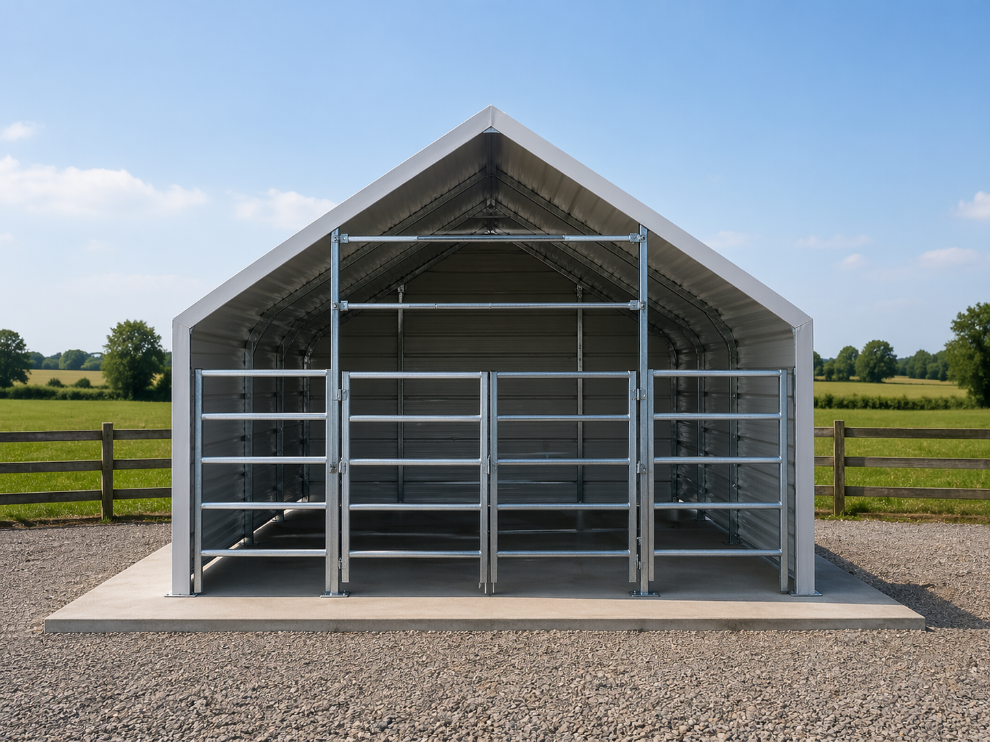 M131310 Galvanised Steel Livestock Metal Shed – Cover to Ground 13ft x 13ft Full Kit