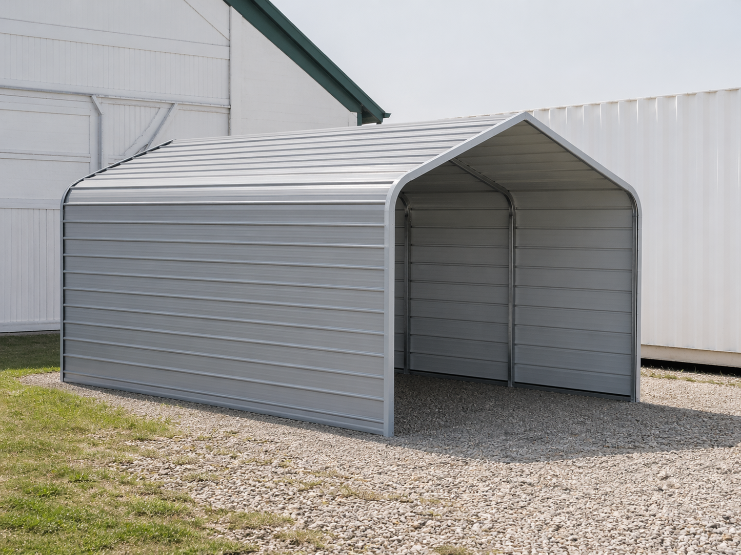 12ft x 20ft Metal Car Port – Heavy Duty (Cover to Ground) Full Kit