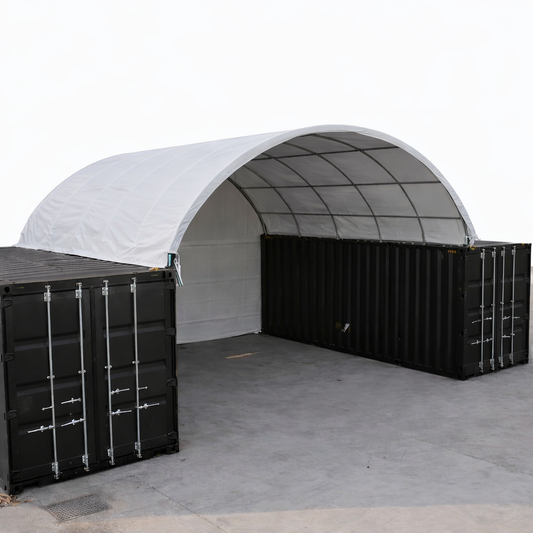 C2020H Container Shelter – 20ft x 20ft Heavy Duty PVC Container Mounted Shelter