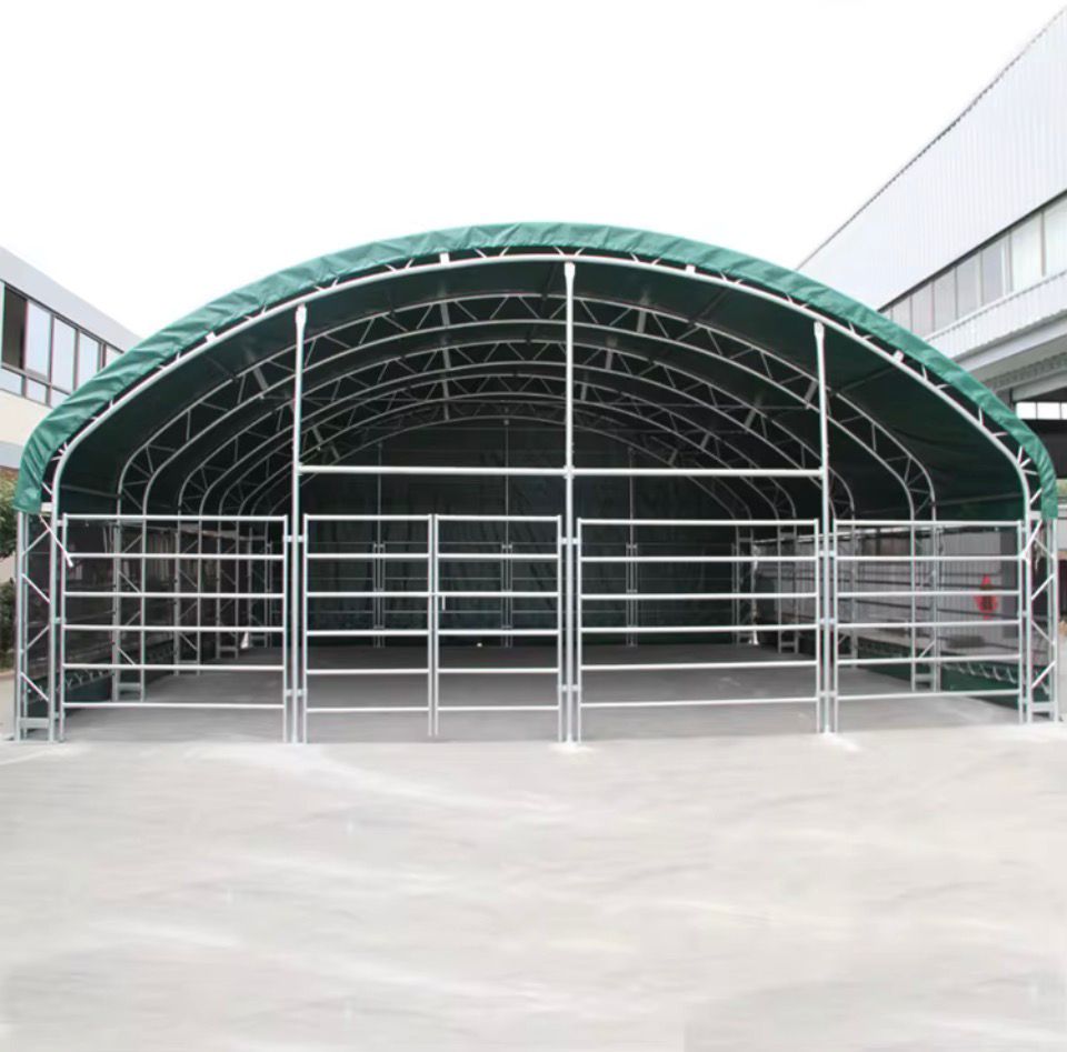 10m x 10m Livestock Shelter (Extra Heavy Duty 900g PVC, Double Trussed,Full Cover)